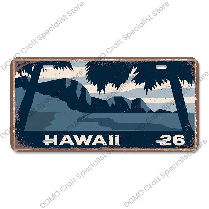 Nasjonalt landemerke Plakat Bilskilt Retro Frankrike New York Australia Metallblikkskilt Veggdekor Garasje Bilklubb