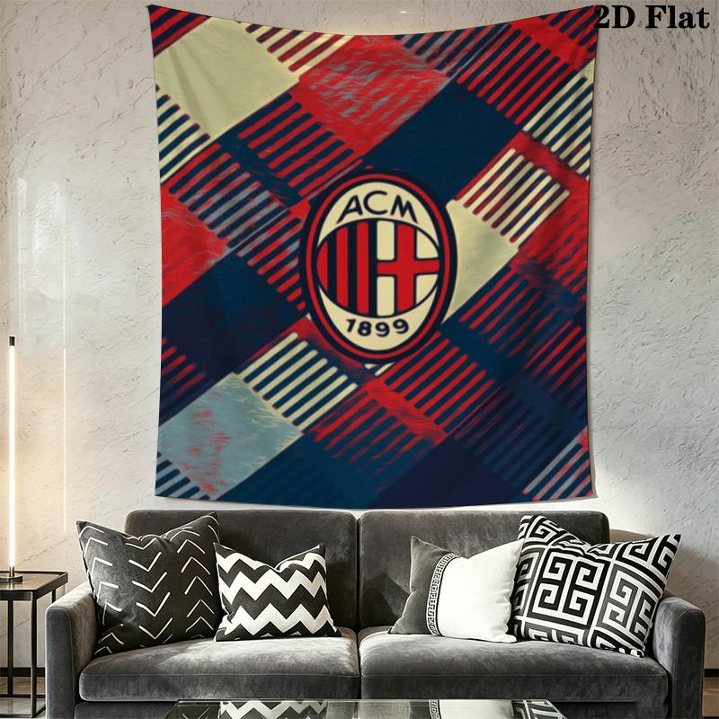 AC Milan Wall Tapestry Aesthetic Wall Hanging Printed Fabric Blanket Decorative Tapestries for Bedroom Living Room Home Decor