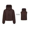 Womens Detachable Sleeve Puffer Vest Coat Thick Warm Cotton Jacket Hooded Short Street Style