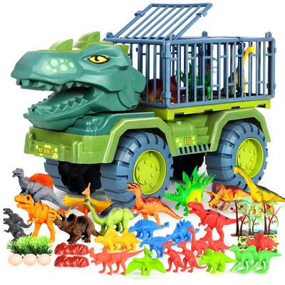Super velká setrvačná posuvná stavebnice s dinosaurem, přepravní auto, Tyrannosaurus Rex, sada hraček do postýlky pro chlapce a dívky