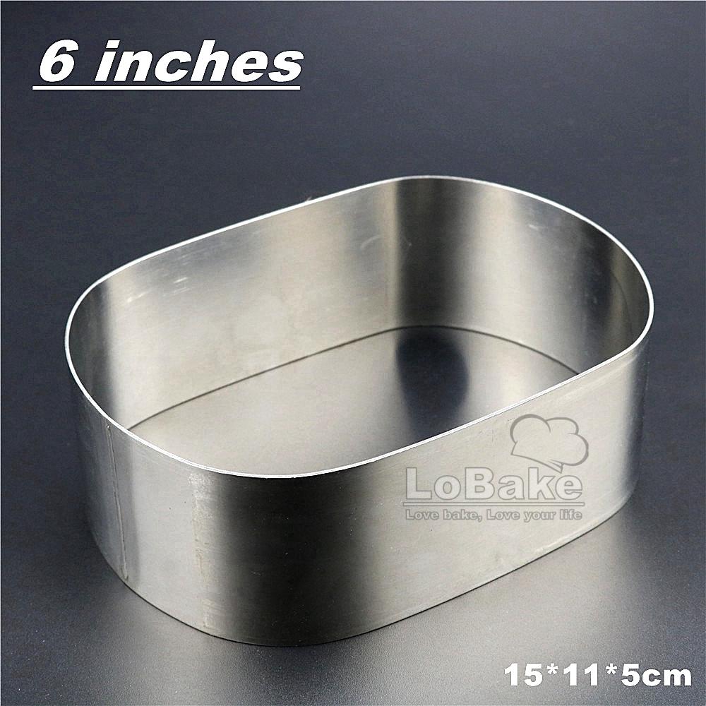 

3 Sizes 6 8 10 Inches 5cm Height 304 Stainless Steel Oval Ellipse Mousse Ring Birthday Cake Mold Cheese Mould DIY Bakery Tools