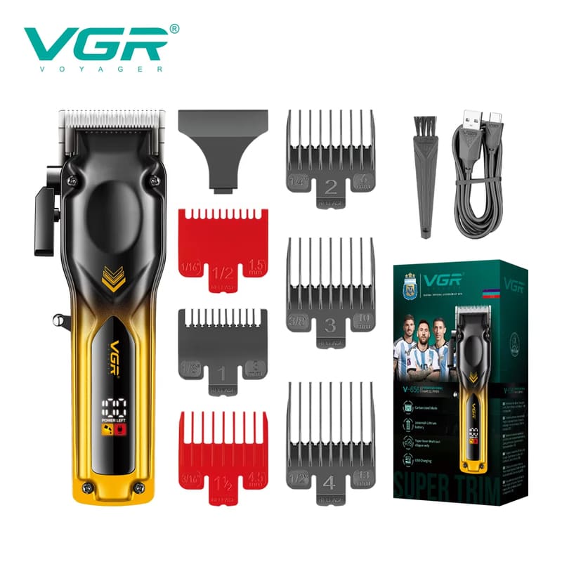 

Home Hair Clipper Gradient Color Integrated High-end Hair Trimmer High-speed Electric Hair Clipper LCD Intelligent Digital Display Long Battery Life жовтий