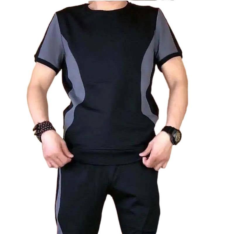 Icy Men's Classic Two-Piece Sportswear Set - Summer Casual Nine-Point Elastic Pants