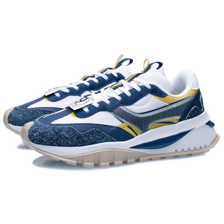 New LiNing Fangyuan EVO Cushioning Anti Slip And Wear Resistant Low Top Running Shoes Men's Navy Blue AGCR227-3