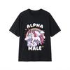 Unicorn Alpha Male Funny Meme Black Tshirt