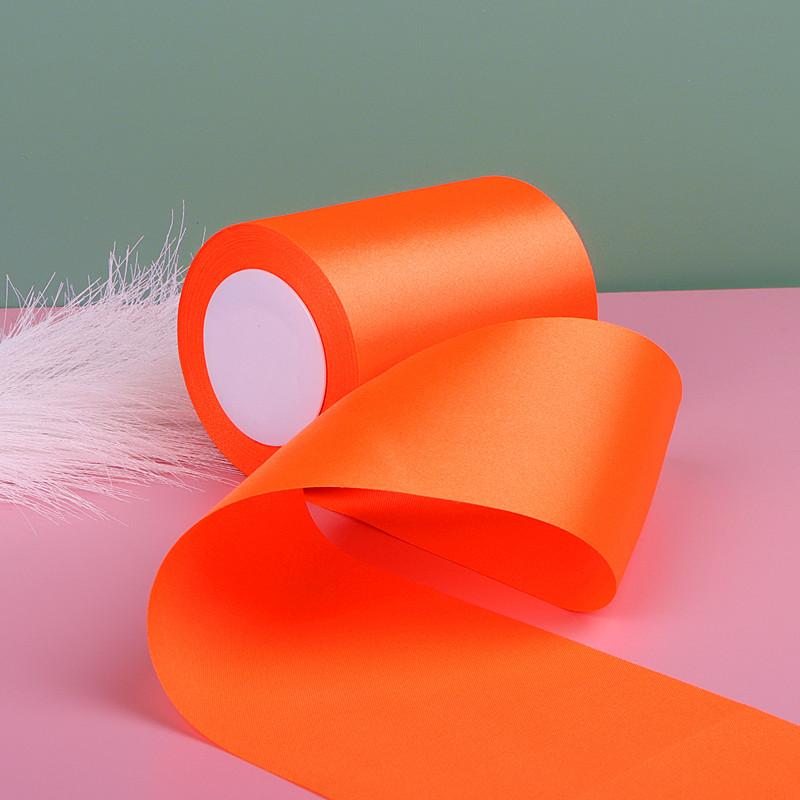 10cm Wide 22 Meters/Roll Champagne Satin Ribbon Polyester Ribbon for Wedding Chair/Car/Party Decoration Hand Sewing DIY