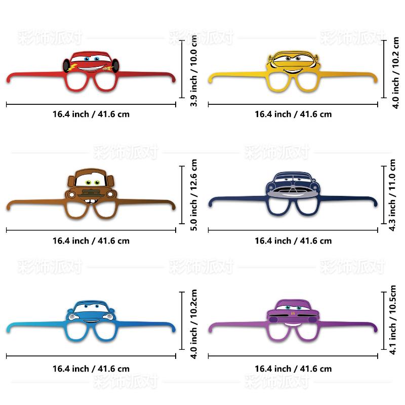 12pc/Set Cars Lightning Mcqueen Party Paper Eye Masks for Party Supplies Kids Toy Paper Glasses