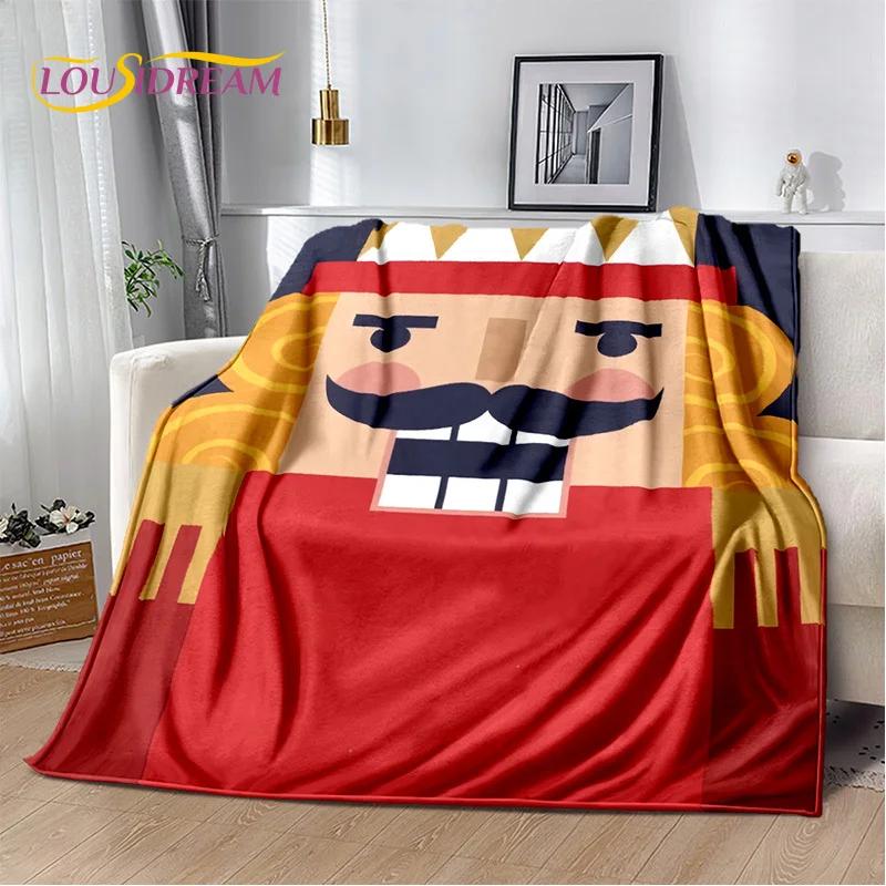 Nutcracker Christmas Tree Cartoon Fairy Tales Blanket,Soft Throw Blanket for Home Bedroom Bed Sofa Picnic Travel Cover Girl Gift