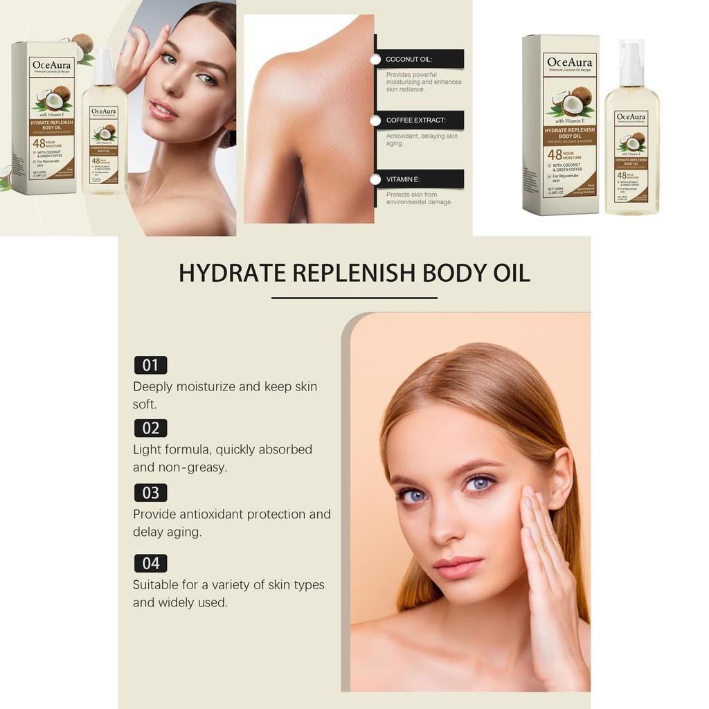 Oceaura Coconut Moisturizing Oil Soothing Hydrating Nourishing Body Care Oil 100ml