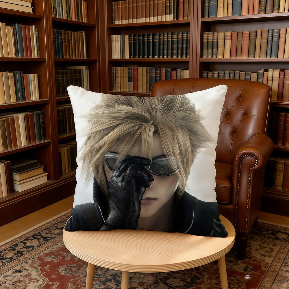 F-Final F-Fantasy Cloud Strife Cushion Cover Home Office Birthday Anniversary Gifts Soft Skin Friendly Cushion Cover