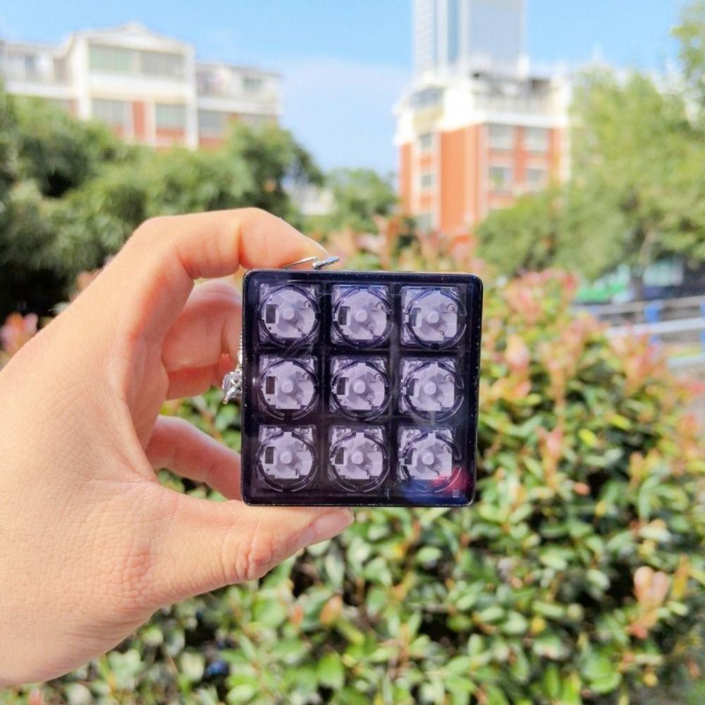 Shaft Tester Keyboard Keychain 9-button Mechanical Keyboard Keyring Keyboard Caps Toy  Kids Teens