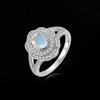 Precious Light luxury gemstone Natural opal October Birthstone Ring Earrings Necklace Set 925 silver fine jewelry gift for women