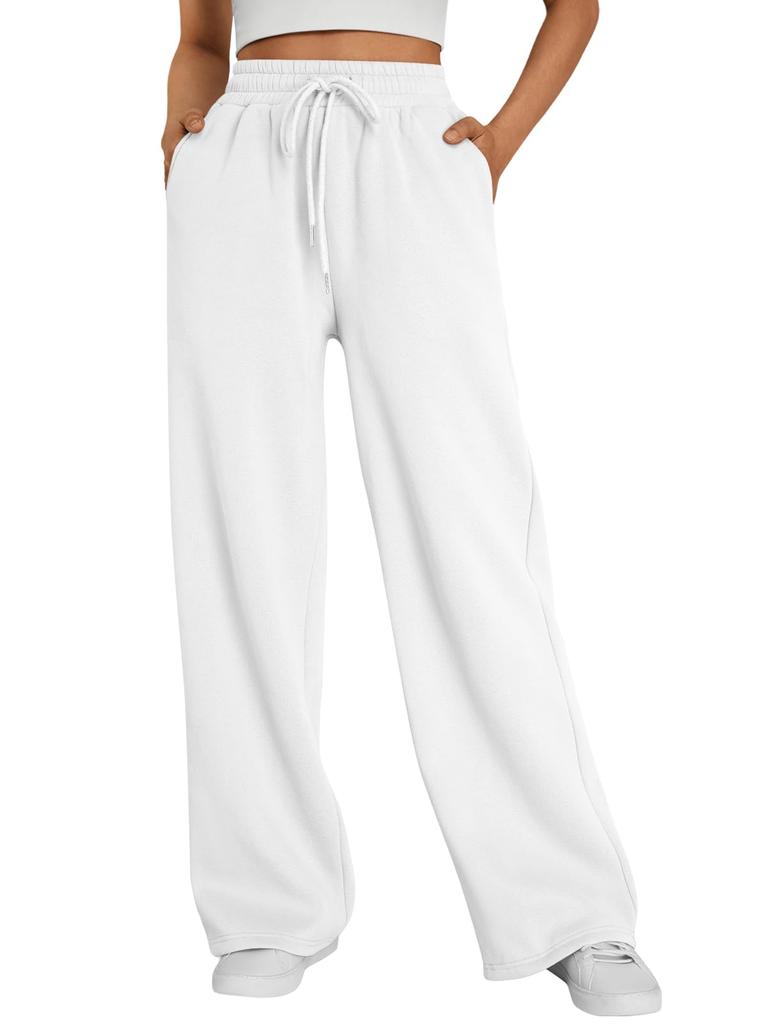 Style Women's Wide-leg Sports Pants, with Pockets, Casual Drawstring Pants, Suitable for Pairing with Casual Wear and S