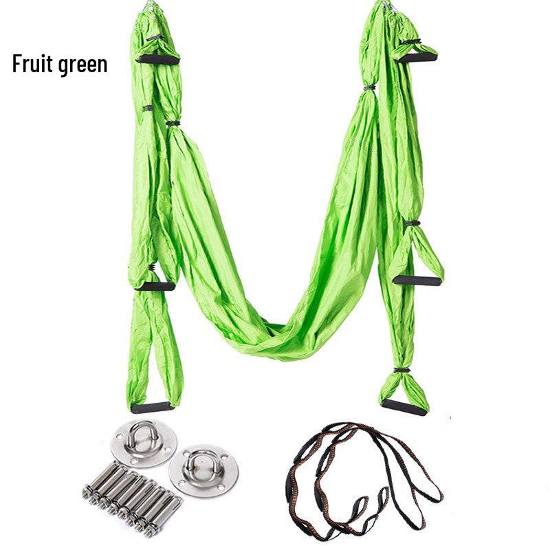 Aerial Yoga Hammock with 6 Handles and Stretch Band for Home Fitness