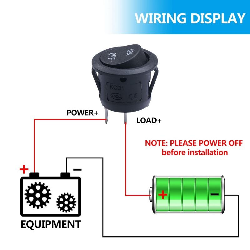 5PCS Ship Switch Top Circle Bottom Round Rocker Opening 20MM 3 Pins 2 Gears/3 Gears with 15CM Terminal Wires