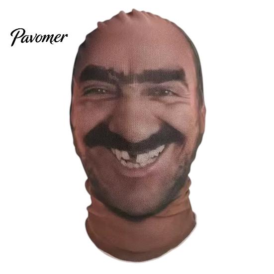 Stretchy Breathable Mask Funny Realistic Printed Face Balaclava Mask, See‑Through Mesh Full Unique Portrait Pattern Hood, for Halloween Cosplay