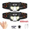 8 Modes LED Headlight Handfress Motion Sensor Powerful Headlamp Head Lamp COB Flashlight Torch Camping Fishing LED Head Light
