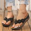 Women's Comfortable Flower Decor Thong Sandals - Fashionable Open Toe Slip On Flip Flops