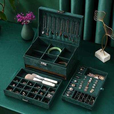 Velvet Retro Multi-Layer Jewelry Storage Box for Necklaces, Bracelets & Rings