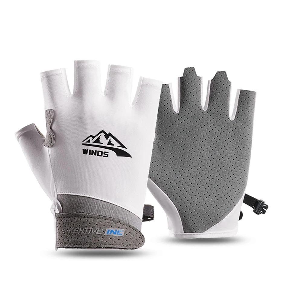 1Pair Fingerless Gloves for Men Women UV Sun Protection Half Finger Glove for Fishing Paddling Sailing Rowing Sports Gloves