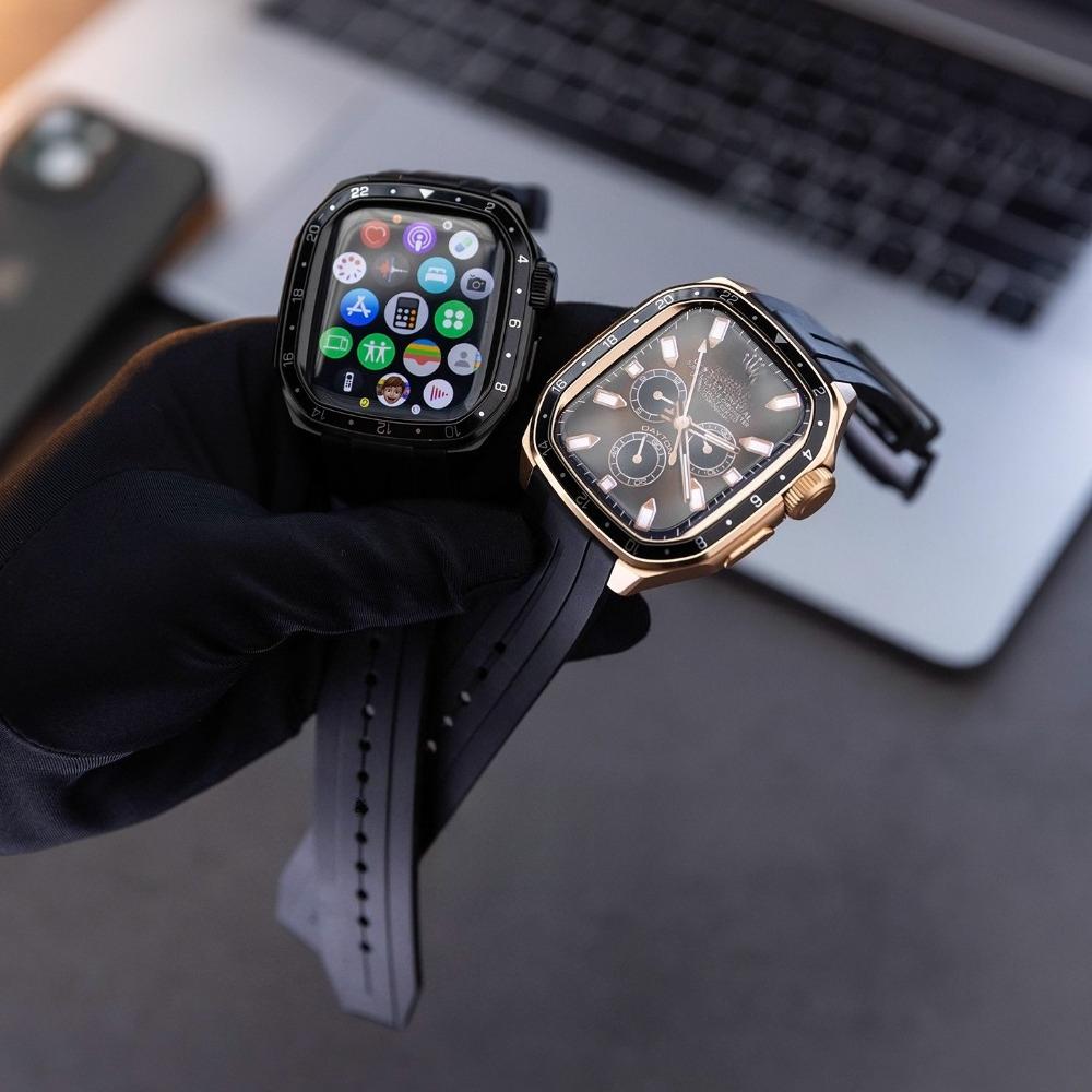 Custodia in Metallo+Cinturino in Silicone per Fasce Apple Watch 46mm 45mm Copertura Protettiva Antiurto Serie Iwatch 11 10 9 8