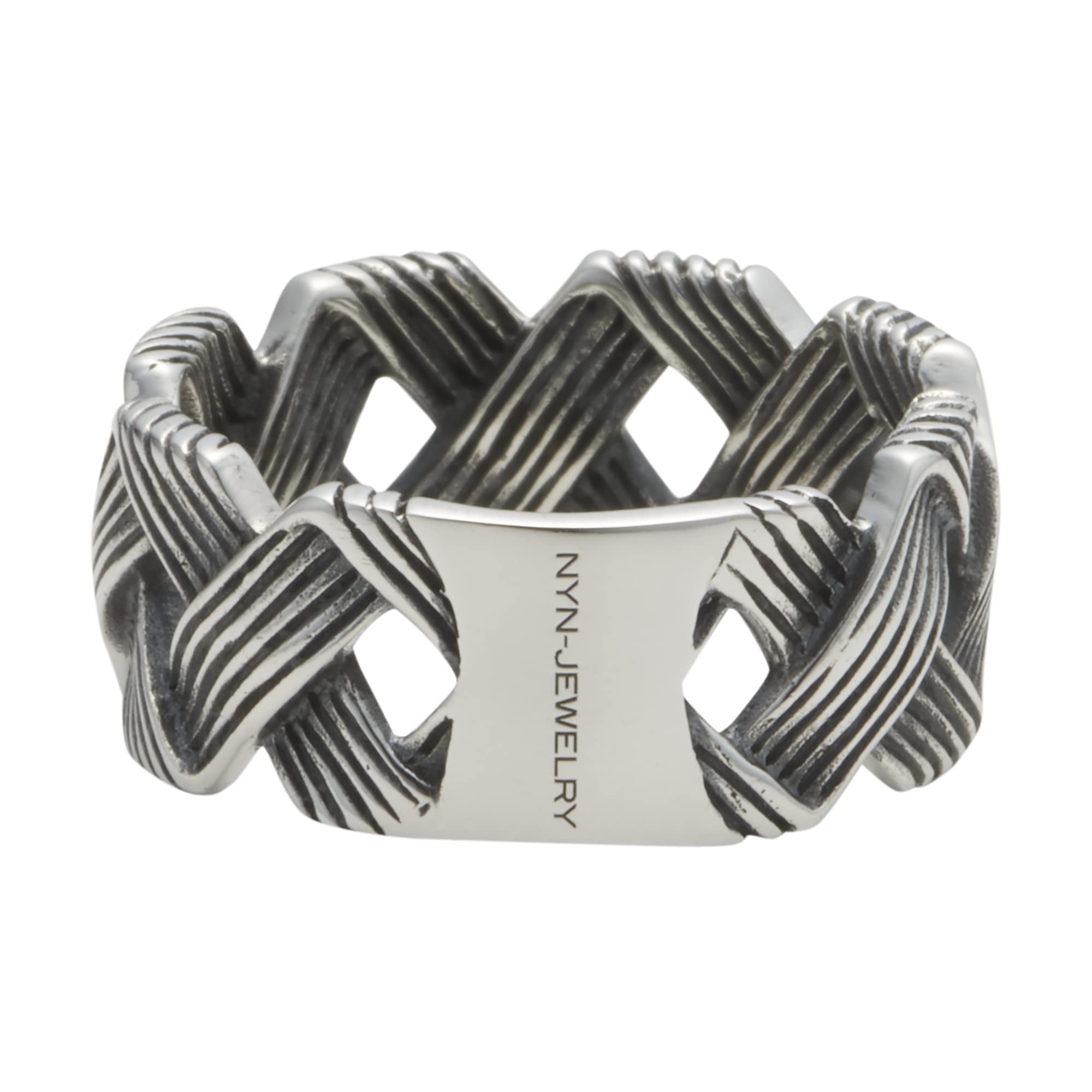 

NYNJ WOVEN Silver Ring [NYN-JEWELRY] RING, 925, Men s (Size 17)
