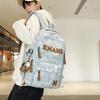Schoolbag Student Schoolbag New Retro Large Letter Casual Backpack Men and Women Large Capacity Travel Waterproof Campus Wind