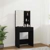 Makeup Table with LED Lights Black 60x40x140 cm