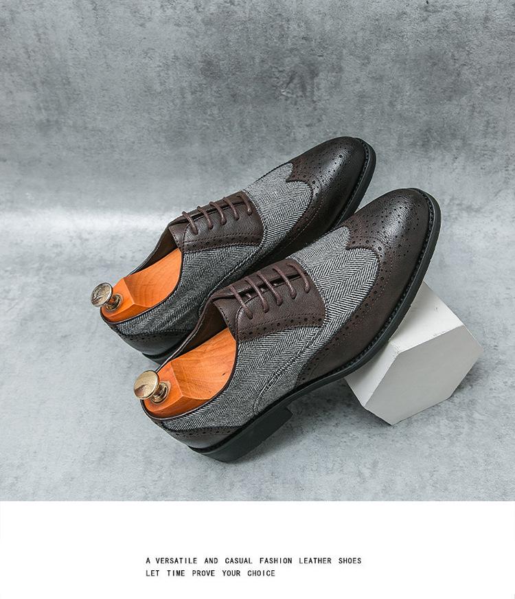Scarpe Derby da Uomo Colorblock in Pelle Intagliata - Punta Affusolata, Stringate, Taglie Forti, Formali & Casual