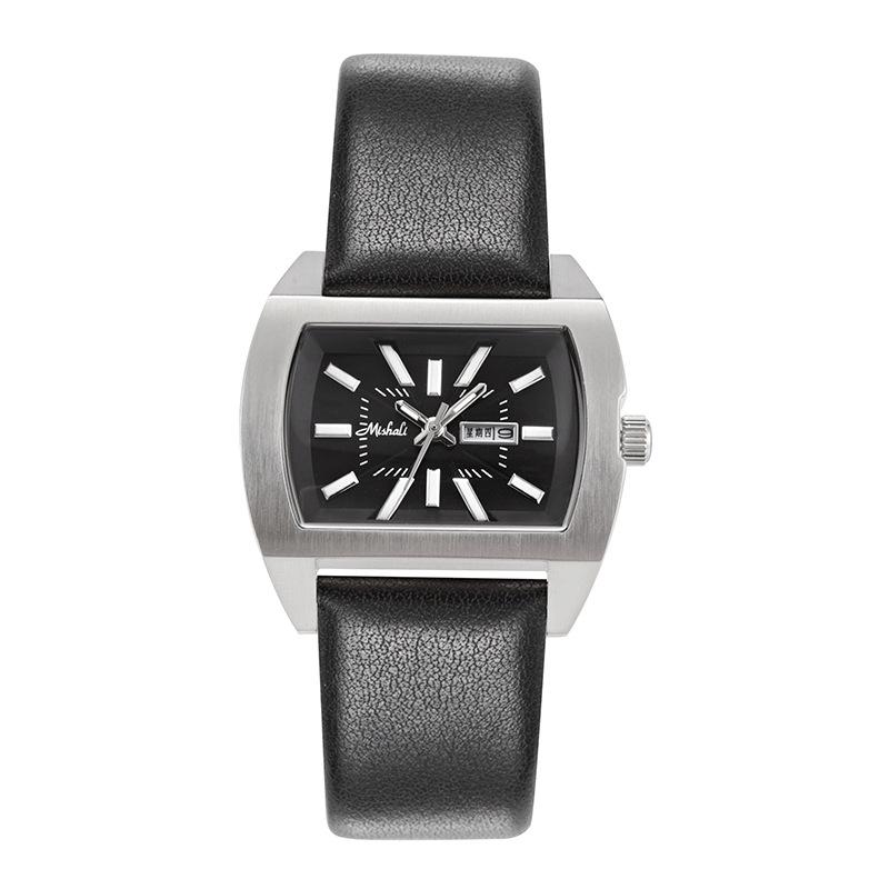Retro Niche High-End Generous Personality Versatile Large Dial Cowhide Belt Watch Lady