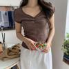 New ArriVals Open Run Women DoT PaTTern V Neck Slim FiT ShorT sleeVe T shirT