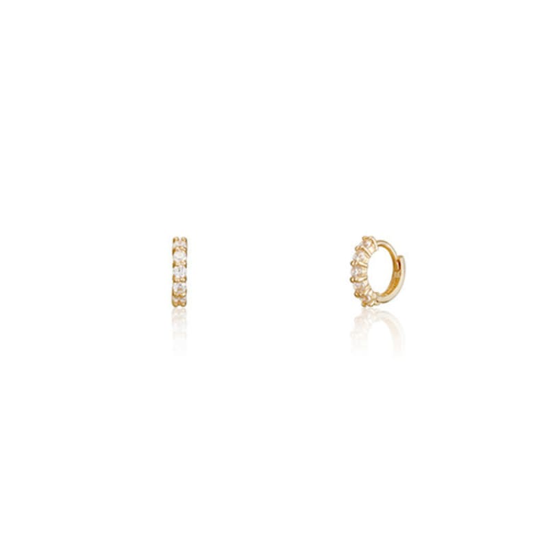 STAYGEM 14K Ultra Mini Cubic Ring Earrings