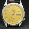 Seiko 5 AUTOMATIC VINTAGE REFURBISHED JAPAN MENS GOLDEN DIAL WATCH A446699-1