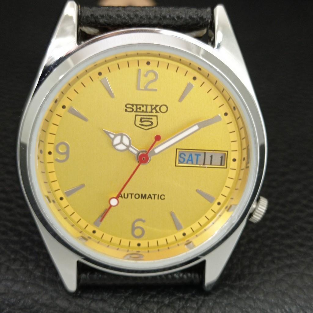 Seiko 5 AUTOMATIC VINTAGE REFURBISHED JAPAN MENS GOLDEN DIAL WATCH A446699-1