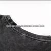 Women's Trendy Retro Washed Black Distressed Cotton Short-Sleeve T-Shirt