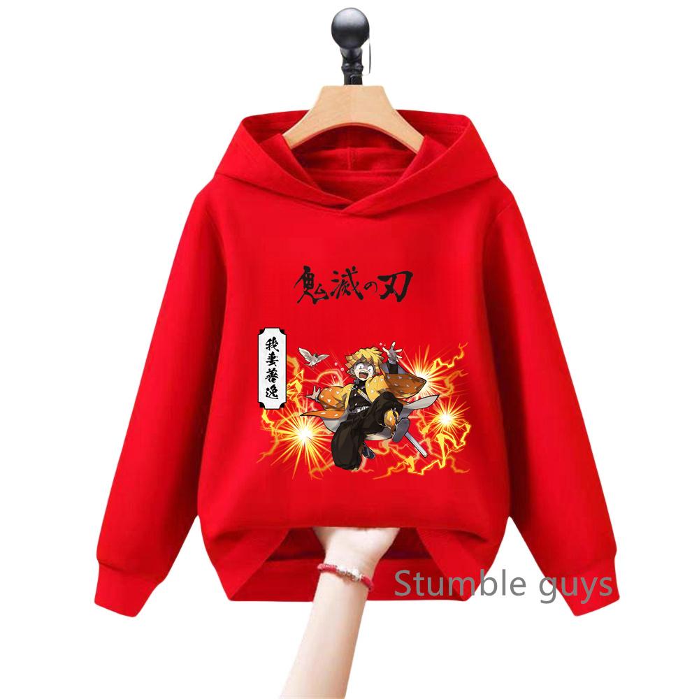 Cute Anime Demon Slayer Kids Hoodie Sweatshirt for Boys Girls Cartoon Long Sleeve Casual Daily Wear