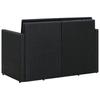 2 Seater Garden Sofa with Cushions Black Poly Rattan