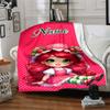 Custom Name Strawberry Princess Fantasy Party Blanket For Couch Bed Plush Cozy Fuzzy Blanket Super Soft Warm Blankets For Fall And Winter 0916256