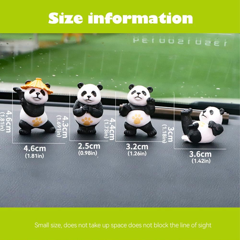 4 Stuks Kungfu Panda's Auto Interieur Middenconsole Navigatiescherm Decoratie Dieren Navigatie Decoratie Voor Computerscherm #470083