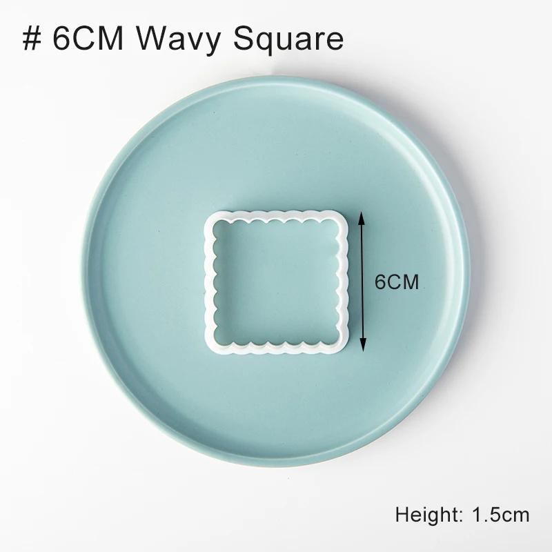 Square Arch Rectangle Cookie Cutter Mold Wavy Round Shaped Blessing Frame Fondant Cookie Cutting Die Baking Cake Decorating Tool