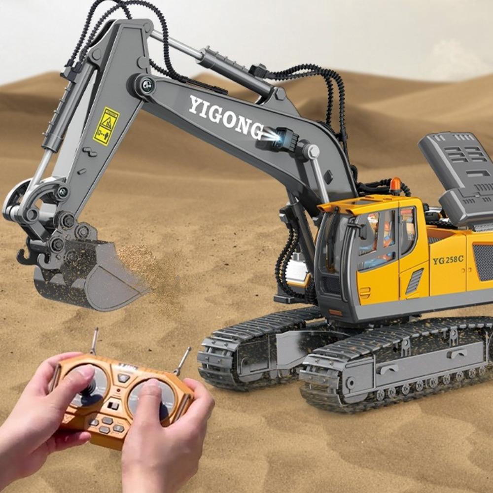 2.4G Remote Control Excavator Dump Truck 11 Channel Alloy Plastic Construction Vehicle Simulation Children'S Car Kid Gift