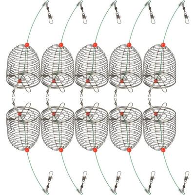 Fishing Bait Cage, Stainless Steel Fishing Cage Basket Feeder Stand Bass Trap Bait