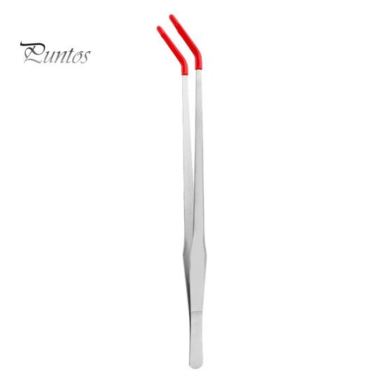 Fütterungszange für Reptilien aus Edelstahl mit Gummispitze, gerade/gebogene lange Pinzette für Aquarien, Bartagamen, Tankschlangen, Gehege, Terrarien