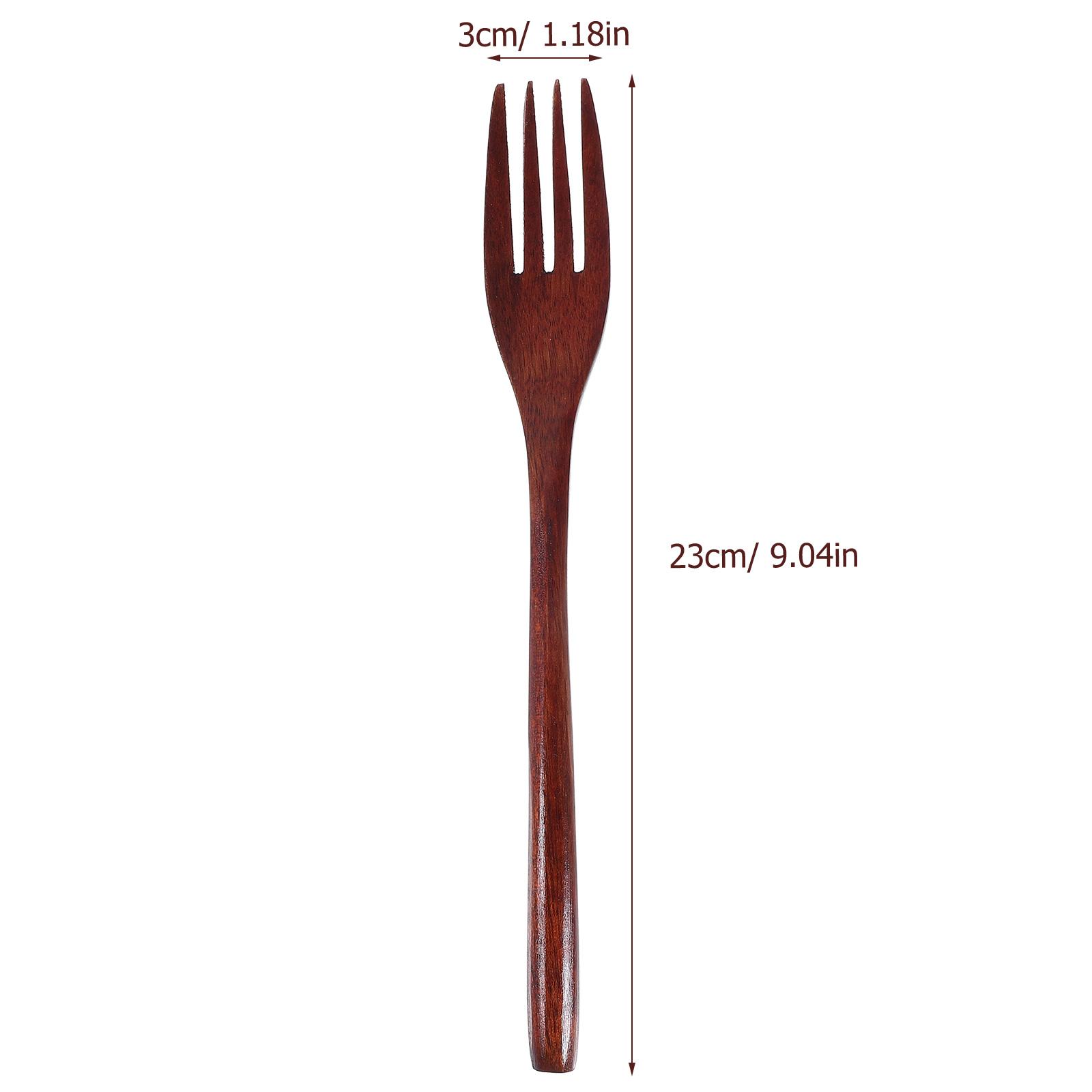 

2pcs Long Handle Wooden Fork Kitchen Gadgets Tableware Natural Forks Set Eco Friendly Mixing Fork Cooking Wood Fork Cookware