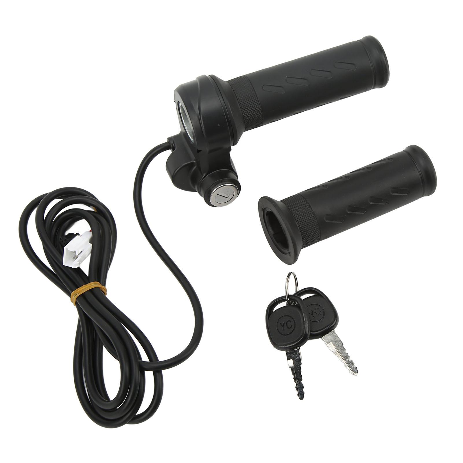 

Electric Bike Scooters Twist Throttle Grip 5 Wires Bike Modified Speed Control Handle Grips with Keys for 22.5mm