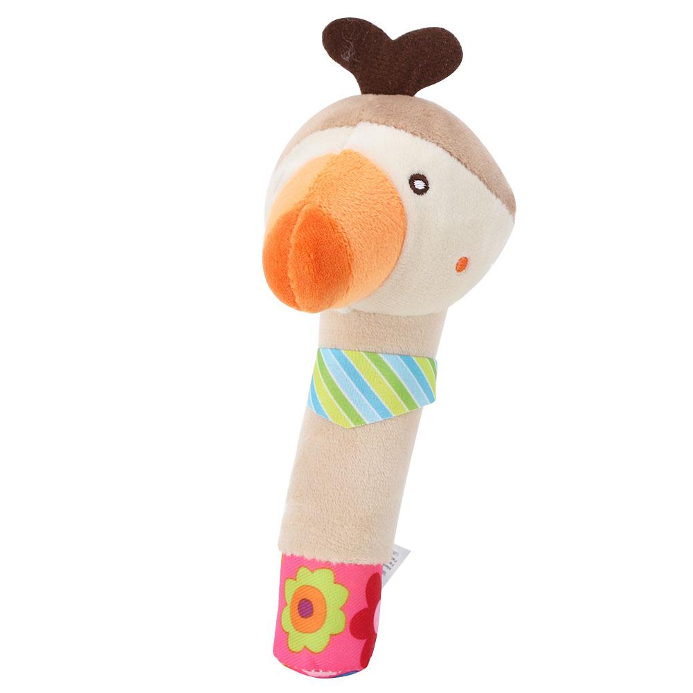 Niedliches Plüsch Cartoon Tier Baby Rassel Handglocken Kuscheltier für Kinder BabyParrot