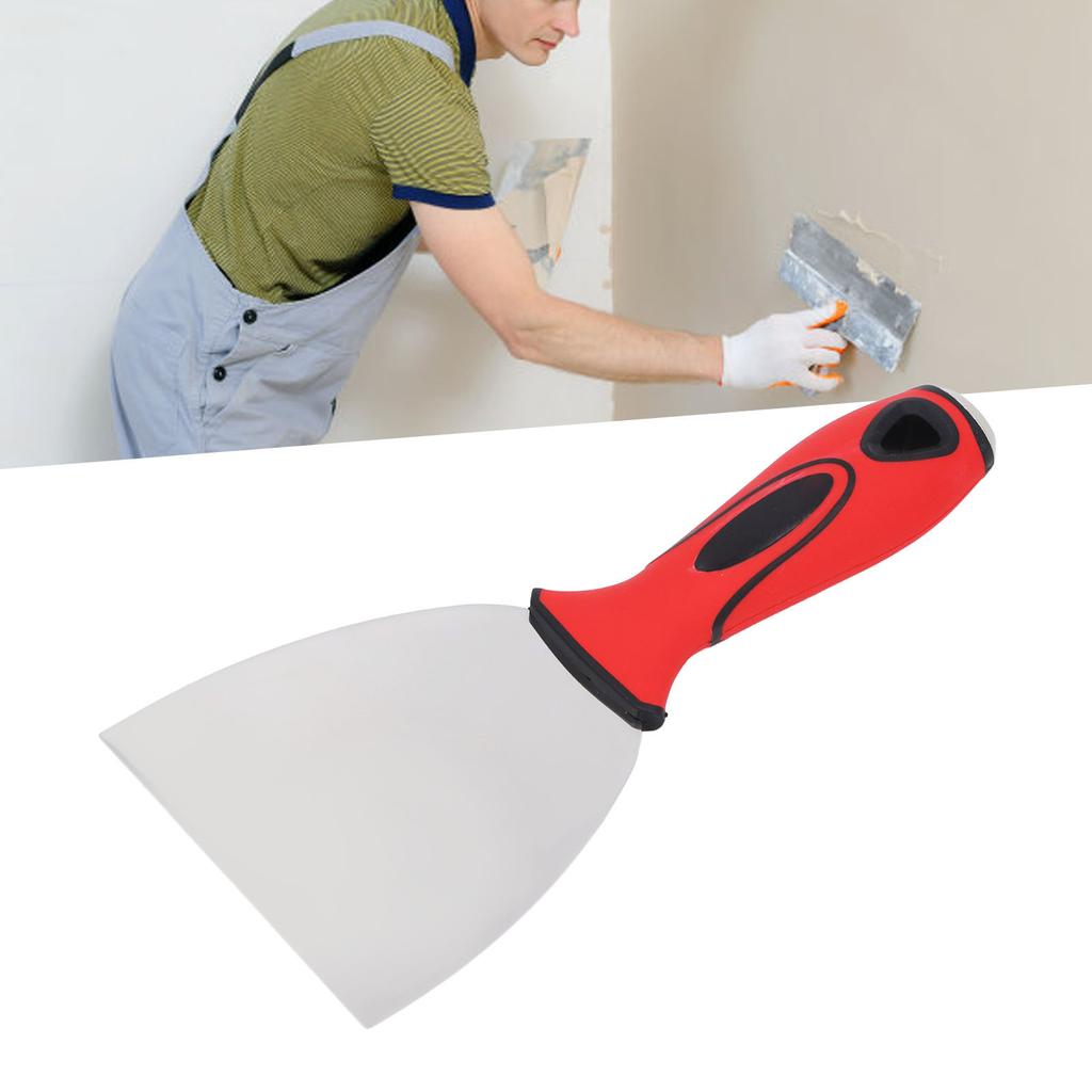 Paint Scraper 4 Inch Stainless Steel Soft Rubber Non Slip Handle Putty Scraper Tool