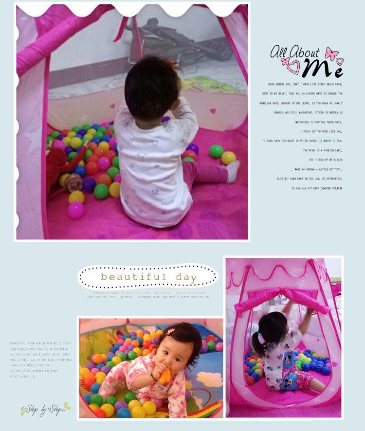Children's Six-Sided Indoor Tent with Ocean Ball Pit