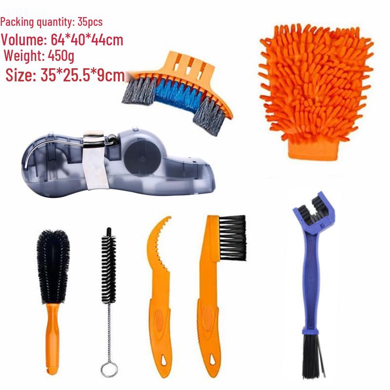 Portable Mountain Bike Chain Cleaner & Maintenance Brush Kit
