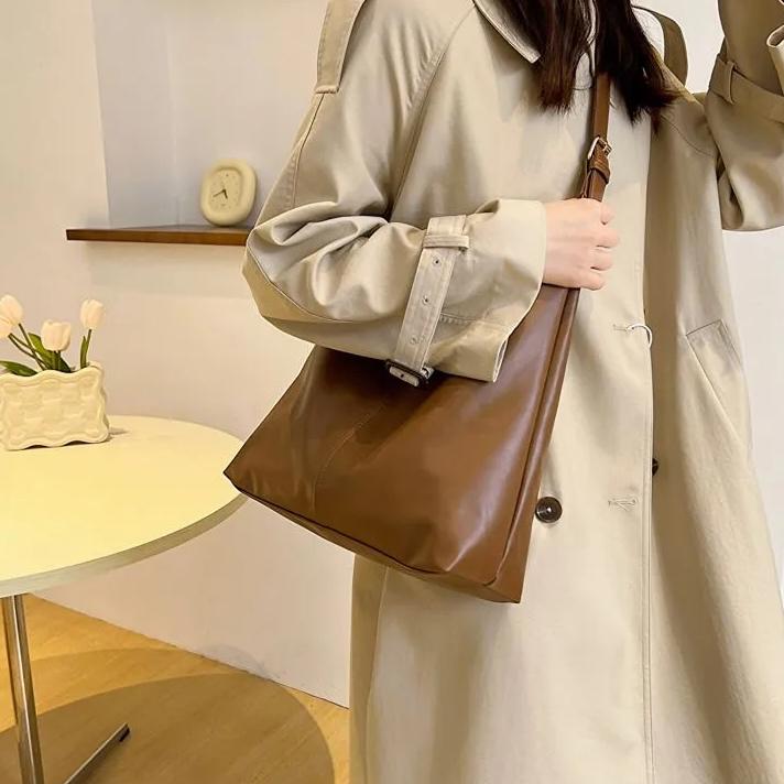 WTEMPO Four Seasons Umhängetasche mit großem Fassungsvermögen für den Arbeitsweg, einfarbige, einfache, lässige Tragetasche für Damen, Schultertasche, Unterarmtasche